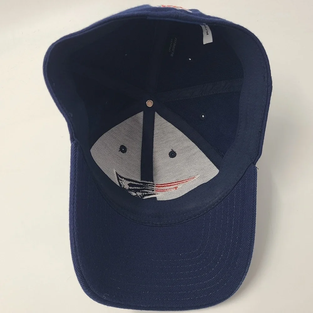 New England Patriots Hat Fitted S-M Reebok Blue NFL Super Bowl XLVI Patch Men